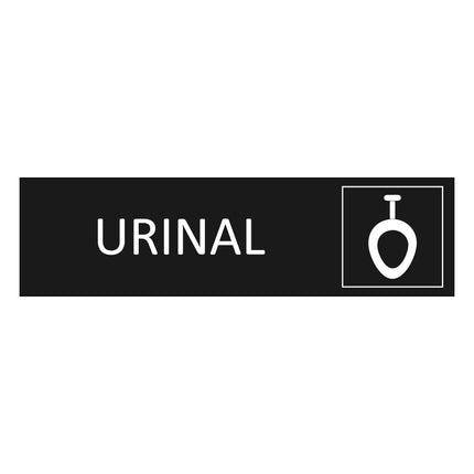 Urinal black door sign 165x45mm - 1 pc