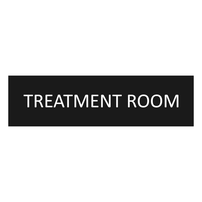 Treatment room black door sign 165x45mm - 1 pc