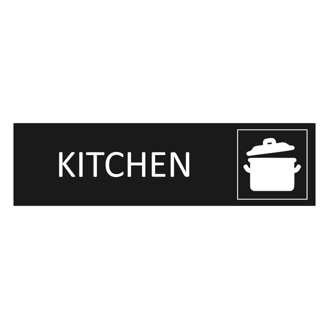 Kitchen black door sign 165x45mm - 1 pc