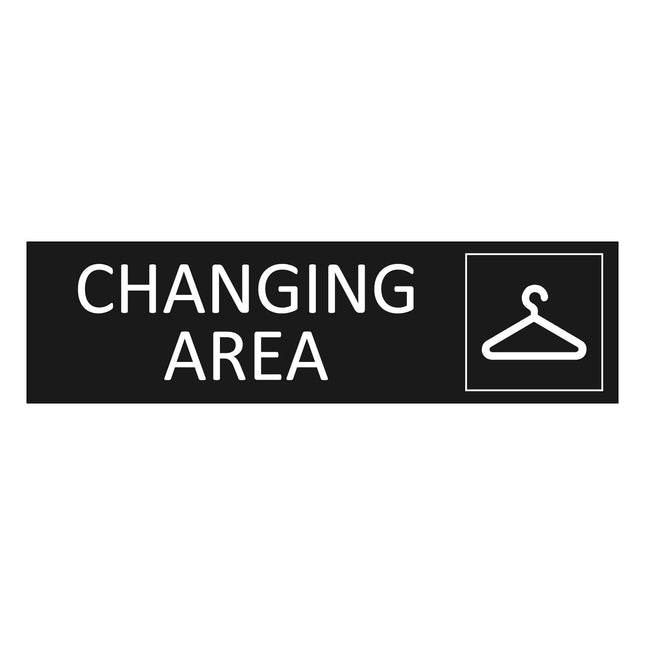 Changing Area black door sign 165x45mm - 1 pc