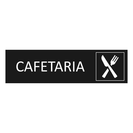 Cafetaria black door sign 165x45mm - 1 pc