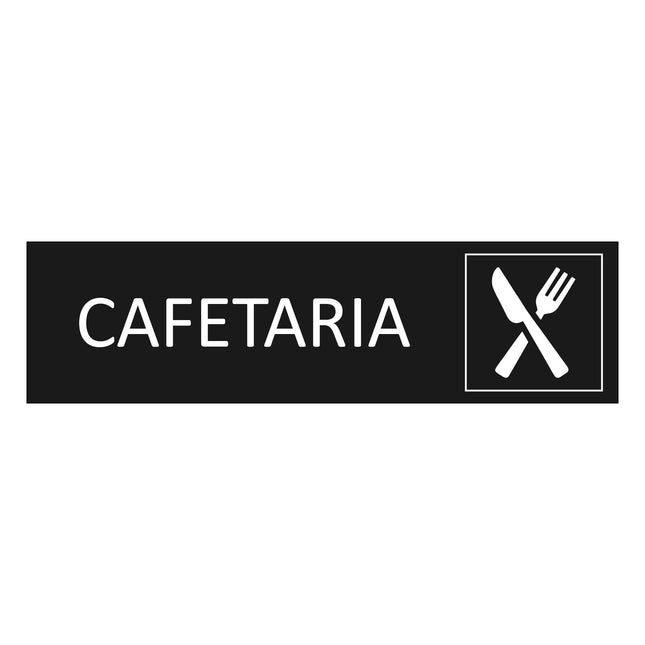 Cafetaria black door sign 165x45mm - 1 pc