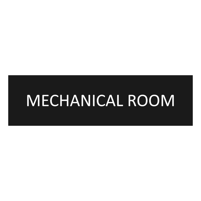 Mechanical room black door sign 165x45mm - 1 pc