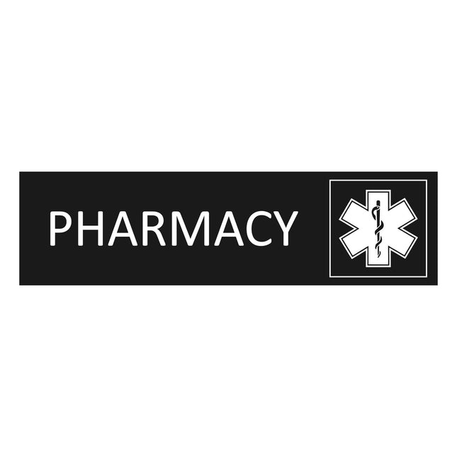 Pharmacy black door sign 165x45mm - 1 pc