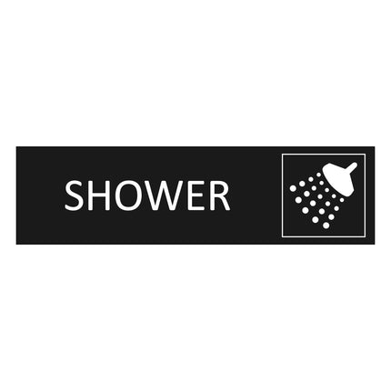 Shower black door sign 165x45mm - 1 pc