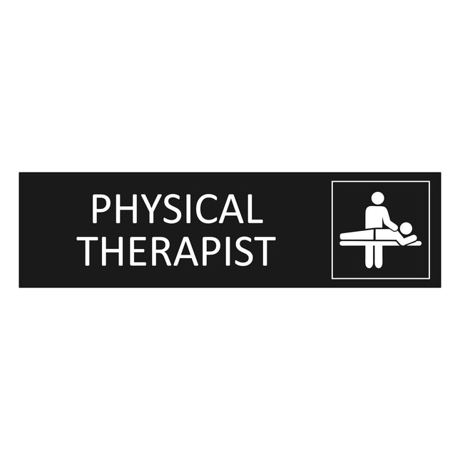 Physical therapist black door sign 165x45mm - 1 pc