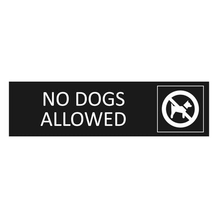 No dogs black door sign 165x45mm - 1 pc