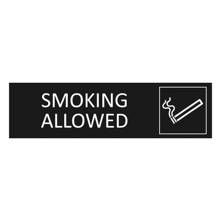 Smoking allowed black door sign 165x45mm - 1 pc