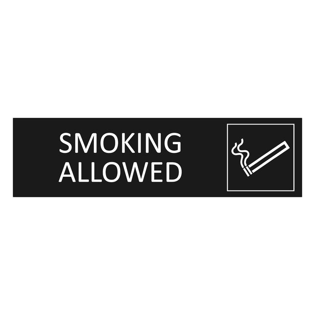Smoking allowed black door sign 165x45mm - 1 pc