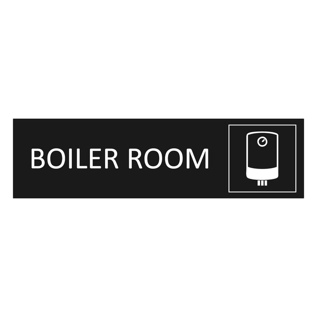 Boiler room black door sign 165x45mm - 1 pc
