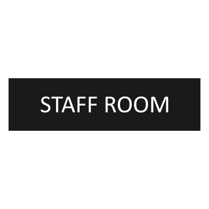 Staff room black door sign 165x45mm - 1 pc