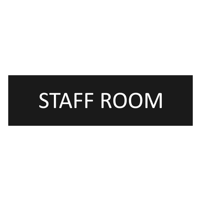 Staff room black door sign 165x45mm - 1 pc