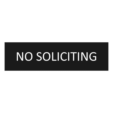No soliciting black door sign 165x45mm - 1 pc