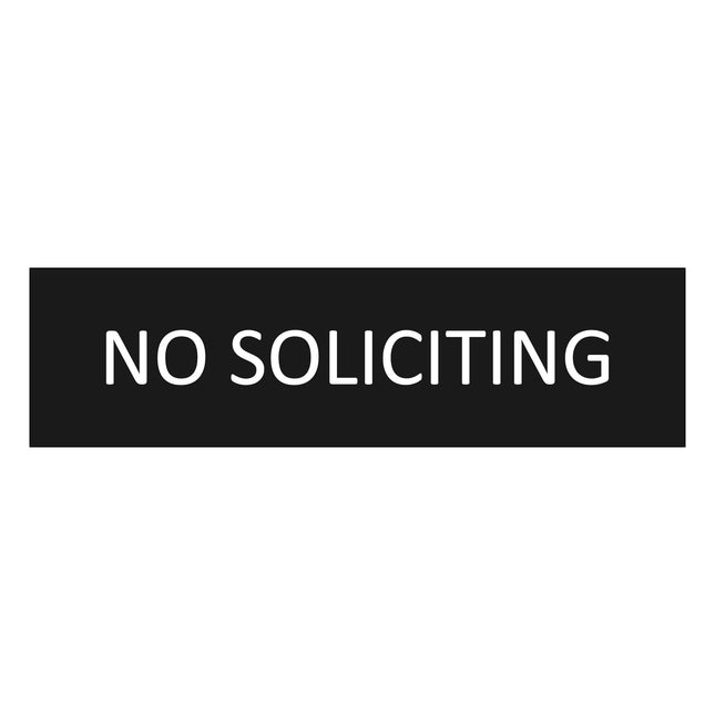No soliciting black door sign 165x45mm - 1 pc