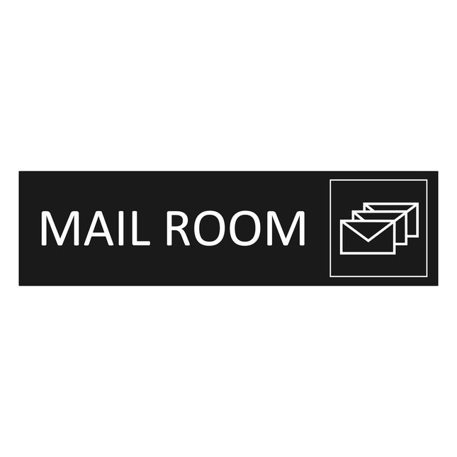 Mail room black door sign 165x45mm - 1 pc