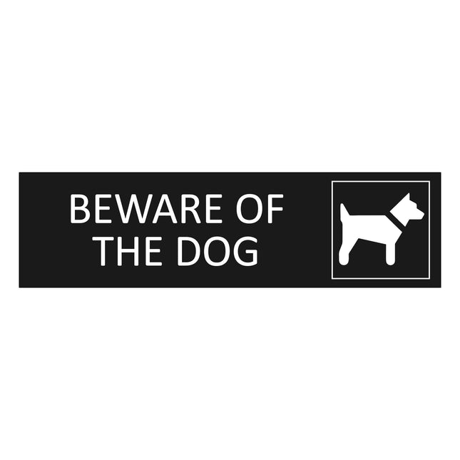 Beware of the dog black door sign 165x45mm - 1 pc