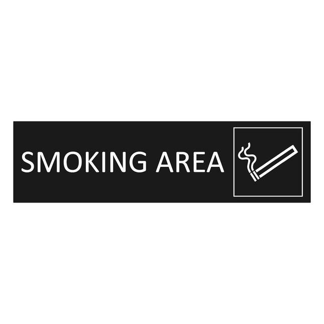Smoking area black door sign 165x45mm - 1 pc