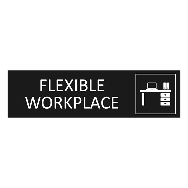 Flexible workspace black door sign 165x45mm - 1 pc