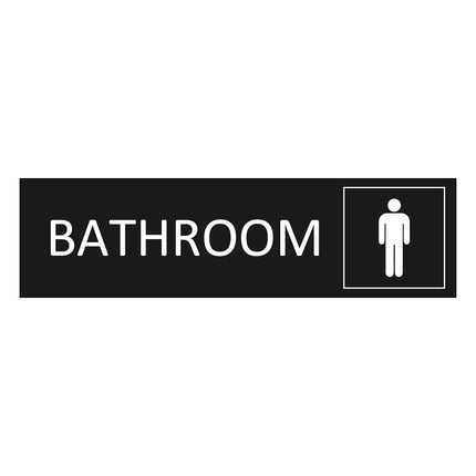 Bathroom black door sign 165x45mm - 1 pc