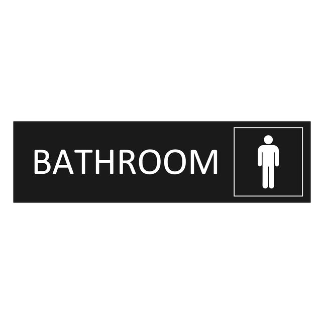 Bathroom black door sign 165x45mm - 1 pc