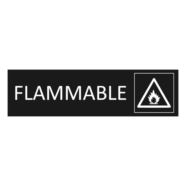 Flammable black door sign 165x45mm - 1 pc
