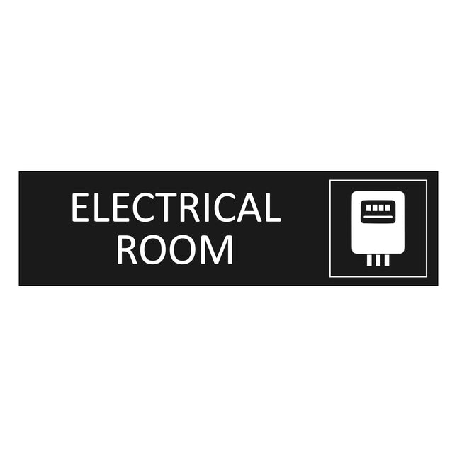 Electrical room black door sign 165x45mm - 1 pc
