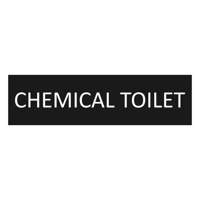 Chemical toilet black door sign 165x45mm - 1 pc