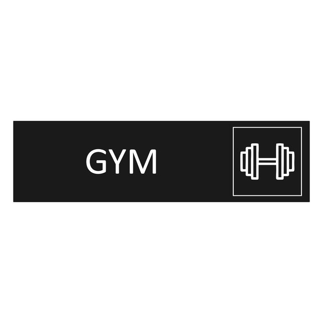 Gym black door sign 165x45mm - 1 pc