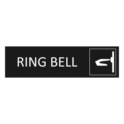 Ring bell black door sign 165x45mm - 1 pc