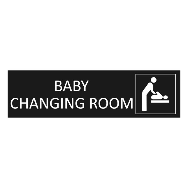 Baby changing room black door sign 165x45mm - 1 pc