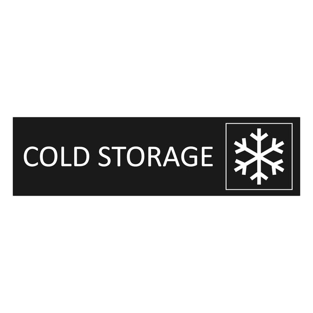 Cold storage black door sign 165x45mm - 1 pc