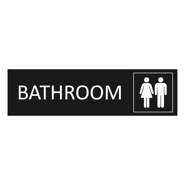 Bathroom black door sign 165x45mm - 1 pc