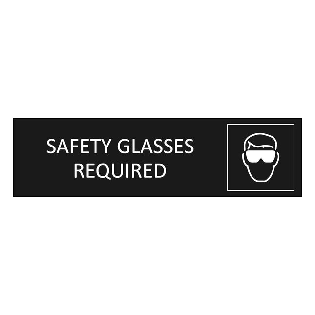 Safety glasses required black door sign 165x45mm - 1 pc