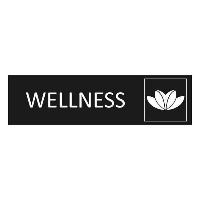 Wellness black door sign 165x45mm - 1 pc