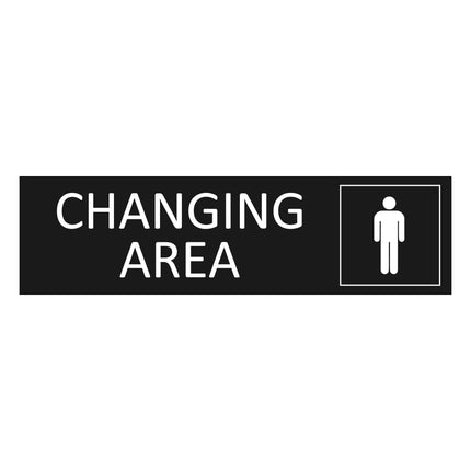 Men's changing area black door sign 165x45mm - 1 pc