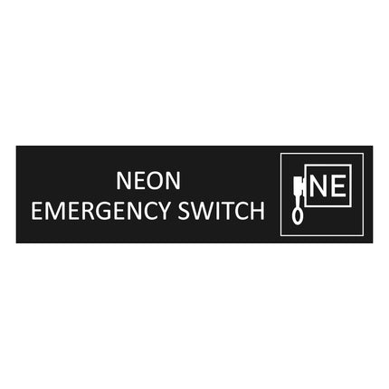 Neon emergency switch black door sign 165x45mm - 1 pc