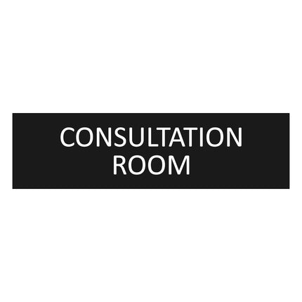 Consultation room black door sign 165x45mm - 1 pc