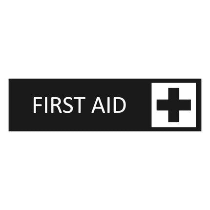 First aid black door sign 165x45mm - 1 pc