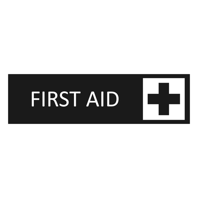 First aid black door sign 165x45mm - 1 pc