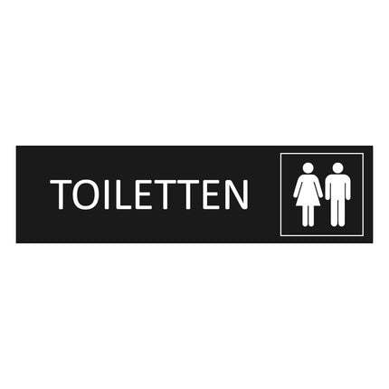 Toilet black door sign 165x45mm - 1 pc