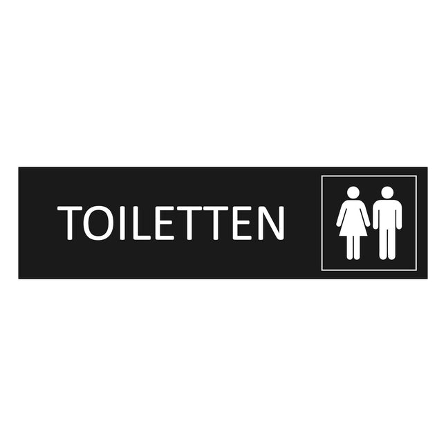Toilet black door sign 165x45mm - 1 pc