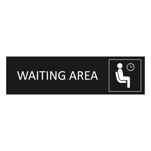 Waiting area black door sign 165x45mm - 1 pc