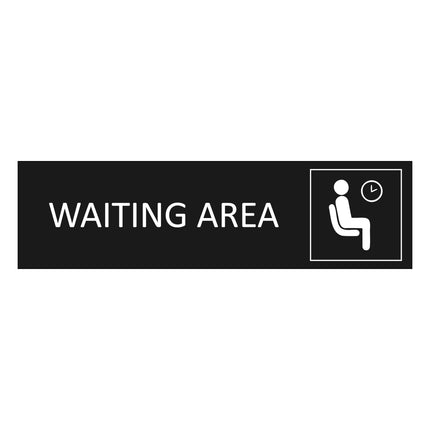 Waiting area black door sign 165x45mm - 1 pc