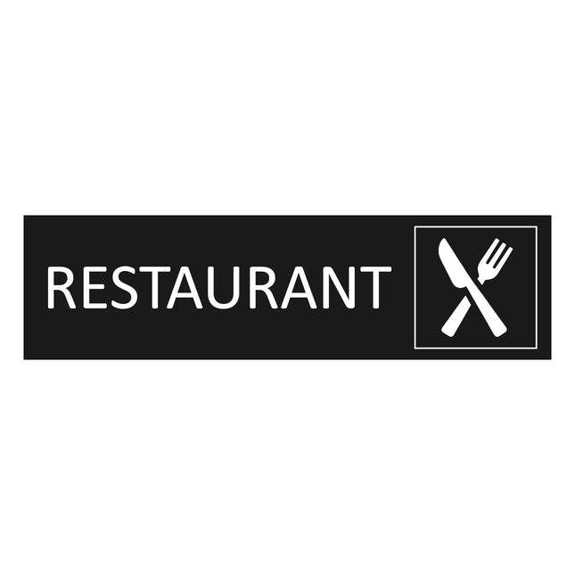 Restaurant black door sign 165x45mm - 1 pc