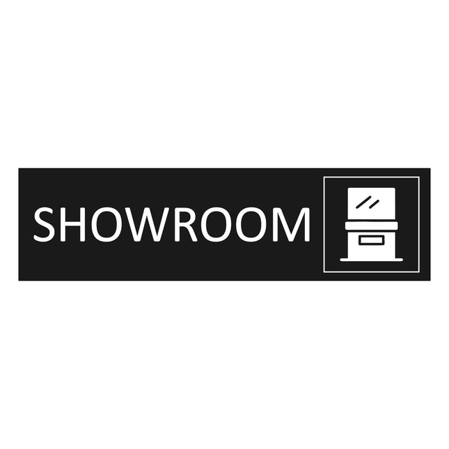 Showroom black door sign 165x45mm - 1 pc
