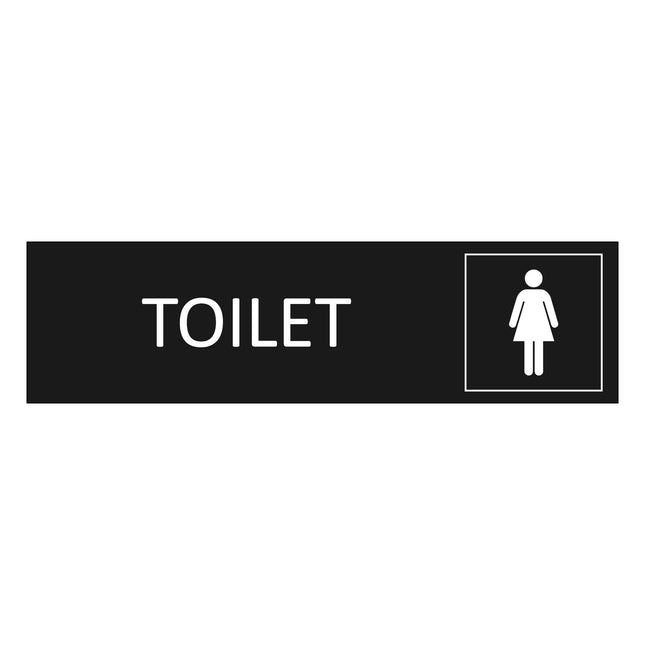 Women’s restroom black door sign 165x45mm - 1 pc