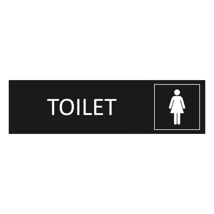 Women’s restroom black door sign 165x45mm - 1 pc