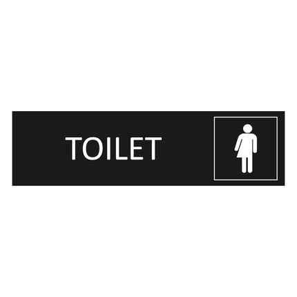Genderneutral restroom black door sign 165x45mm - 1 pc