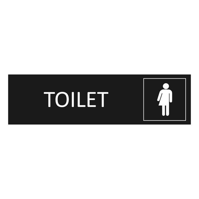 Genderneutral restroom black door sign 165x45mm - 1 pc