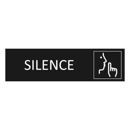 Silence black door sign 165x45mm - 1 pc